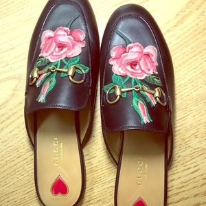 Gucci Princetown Loafer Mule with Flower Rose
